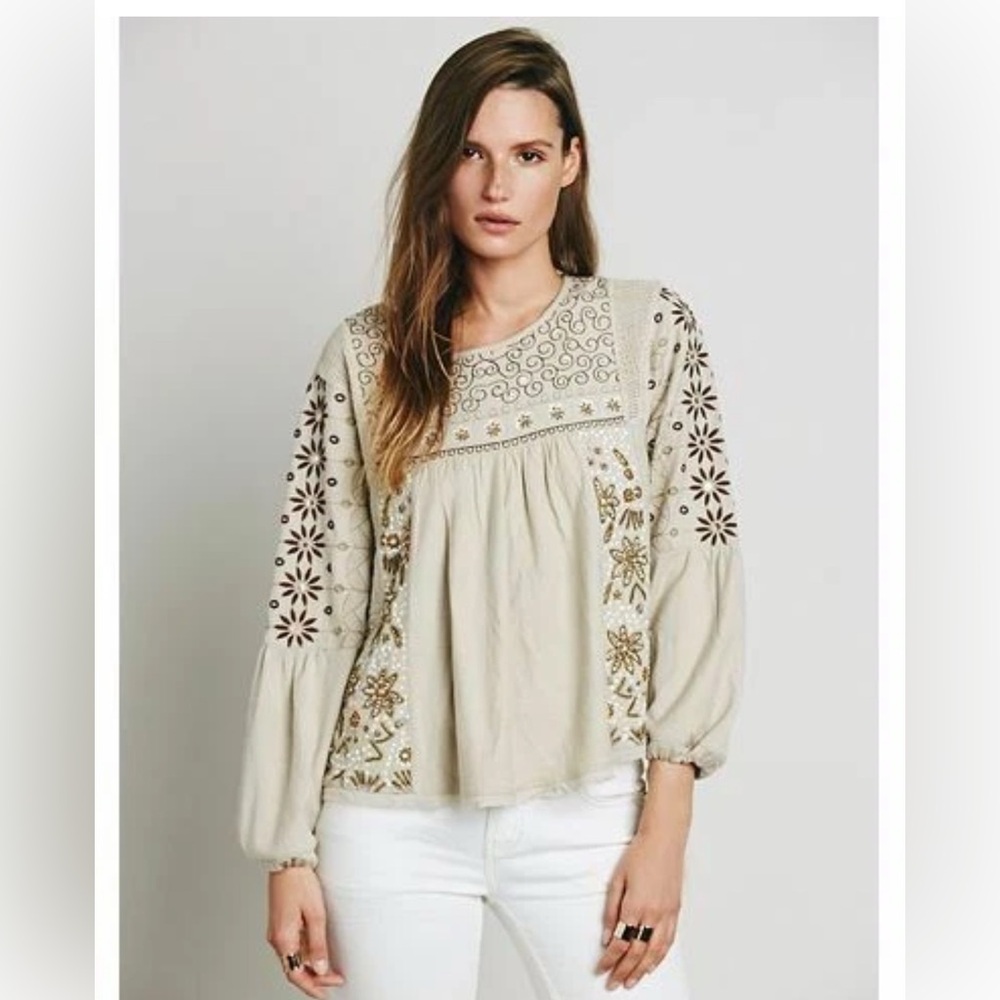 Free People New Romantics Beaded Top